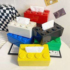 創意積み木ティッシュボックス高颜値多機能家庭用ナプキン収納ボックス