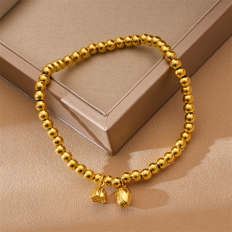 Nueva herencia de pulseras de loto, pulseras de perlas de transferencia de loto, pulseras de acero de titanio, joyas no decoloradas.