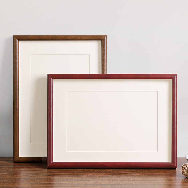Calligraphy Picture Frame Blank Calligraphy and Painting Frame Mounting Frame A3A4 Handwritten Calligraphy Brush Calligraphy Decorative Mounting Imitation Solid Wood Frame Wholesale