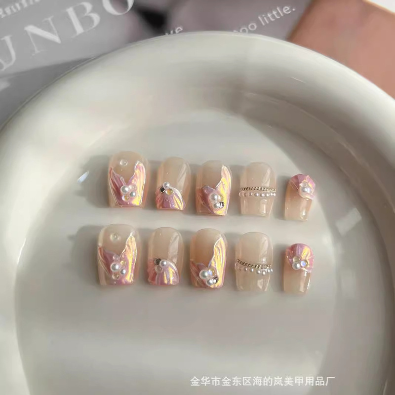 Bride's Wedding Wear A Mermaid 2024 New Wedding Photoshoot Pregnant Women's Finished Nail Art Wedding Nail Patch Bride's Wedding Wear A Mermaid 2024 New Wedding Photoshoot Pregnant Women's Finished Nail Art Wedding Nail Patch