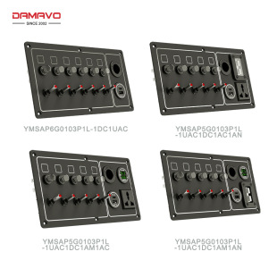 Manufacturer's Universal Multifunctional Combination Switch Panel Rocker with Dual USB Overload Protector, Fire-Resistant Type