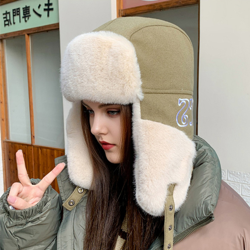 毛绒帽户外骑车滑雪百搭护耳帽雷锋帽男女同款秋冬季加厚保暖神器|undefined
