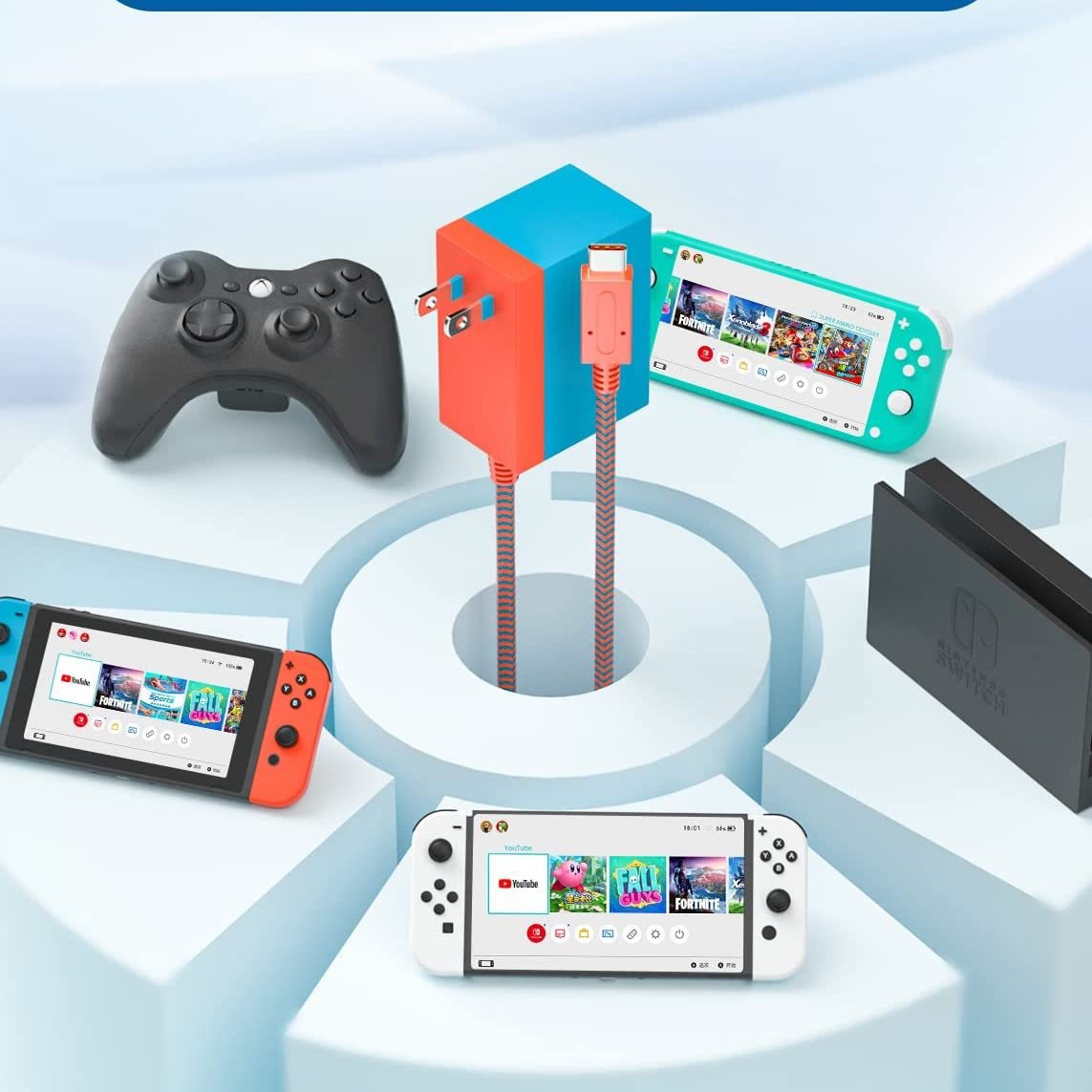 Aplicable al cargador del INTERRUPTOR adaptador de salida de voltaje dual 5V 15V ventas directas de la fábrica