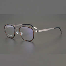 超轻手工近视眼镜框防蓝光眼镜钛合金光学眼镜无螺丝双梁设计