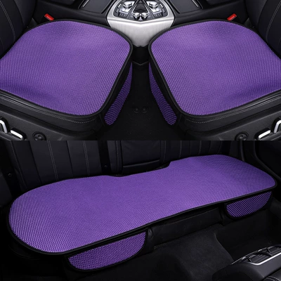 non-slip car seat cushion, Seat cushion, seat cover - ice-silk-seat-cushion-three-piece-set-purple