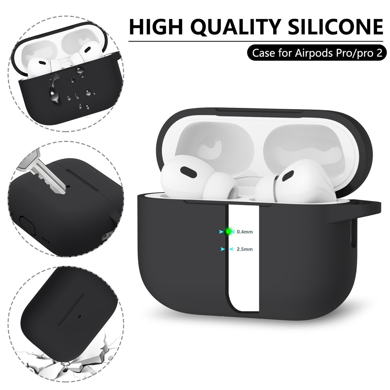 Botón de montaña de manzana para protección de airpods con bolígrafo de limpieza del mismo color