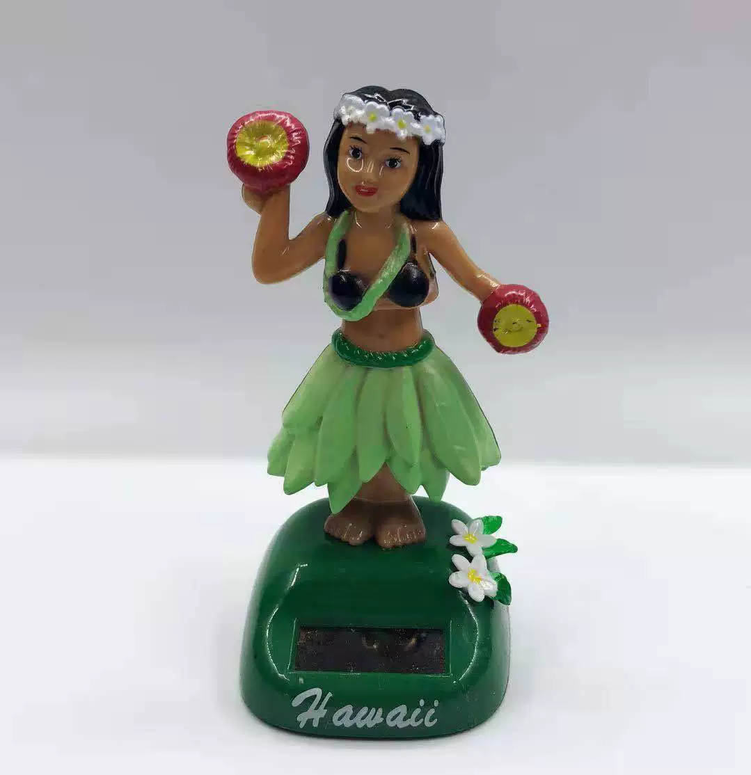 Solar‑powered cartoon doll (apple design), 11 cm, colorful, no batteries