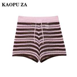 KAOPU ZA春夏时尚2025休闲款欧美风女装针织短裤复古简约百搭下装