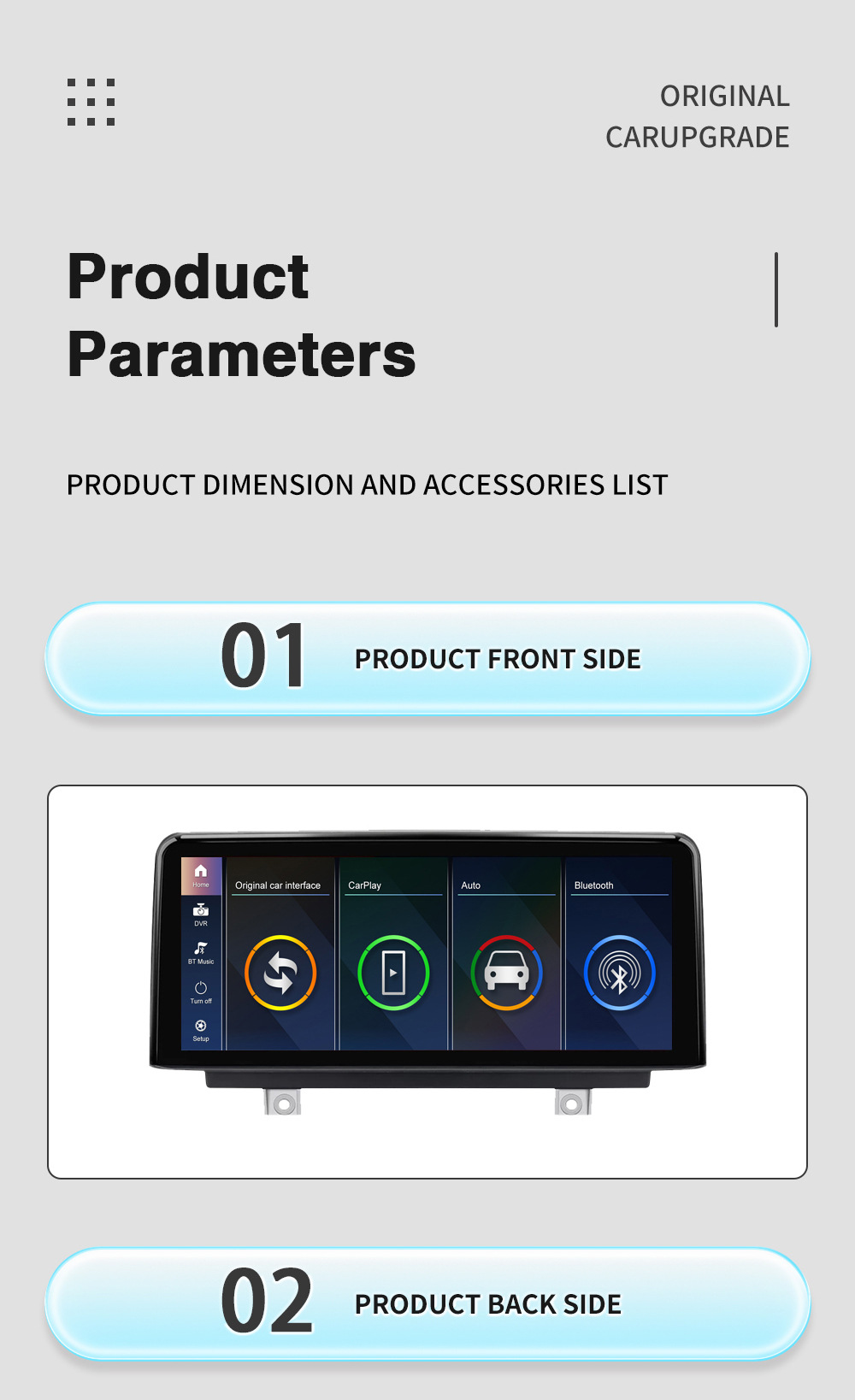 10.25 "Wireless CarPlay Display for 3 Series/4 Series NBT Radio Player Linux Touch Screen