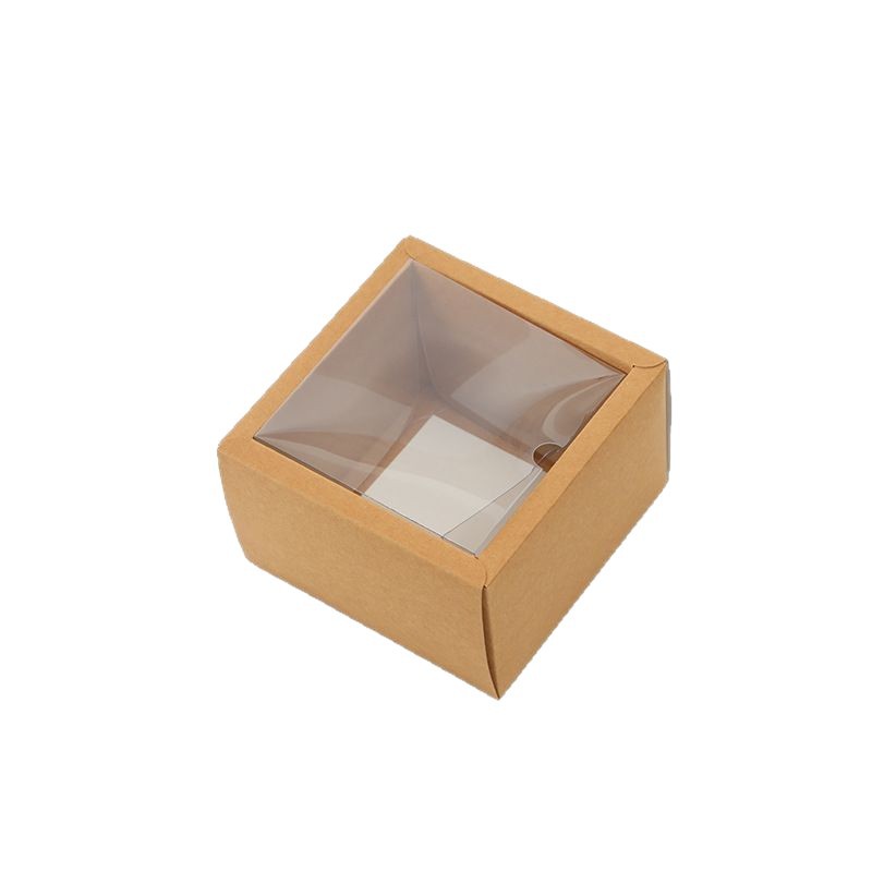 Caja de regalo para té de papel kraft recubierto, disponible en stock, con tapa y base, plegable, con logo, caja transparente para envasado de alimentos, personalizable. image 6