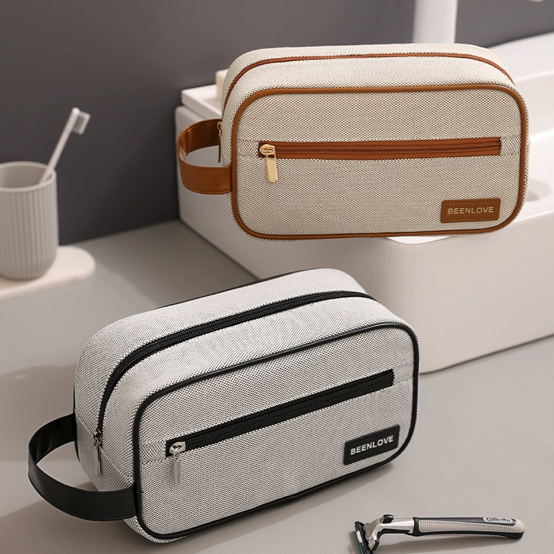 Хлопковая дорожная сумка, organizer bag, вместительная косметичка с ручкой