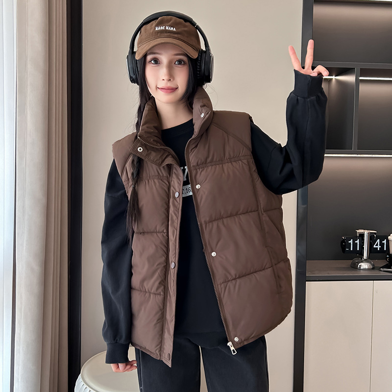 棉马甲立领女士马甲2025秋冬新款宽松百搭坎肩外穿背心女士外套潮|undefined