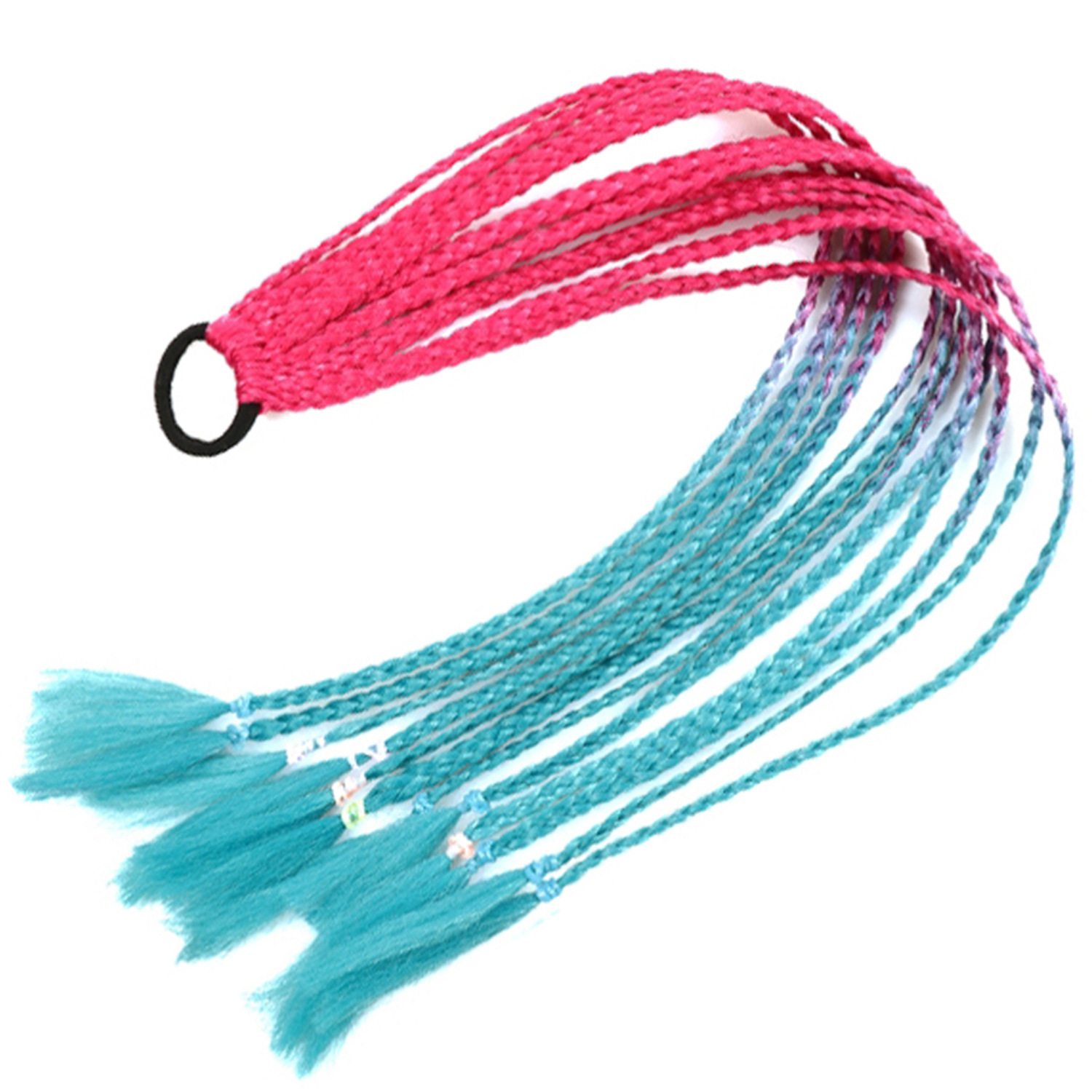 Trenzas de color de tres hebras de cola de caballo de tela de alta temperatura de seda sucia trenzas de cabello tipo peluca