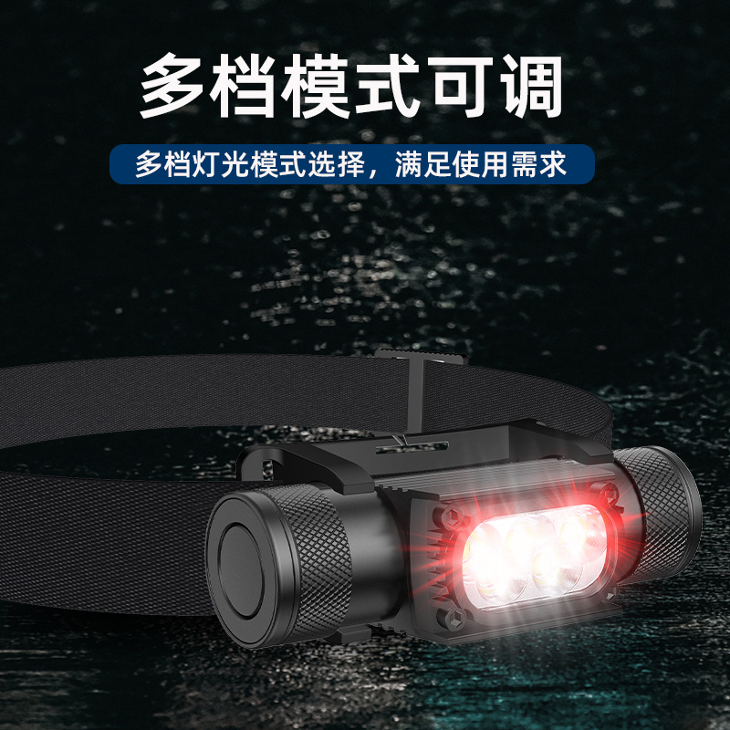 Nuevo fuerte luz LED faro gota resistente material de aleación de aluminio noche pesca camping ciclismo montañismo impermeable linterna al aire libre