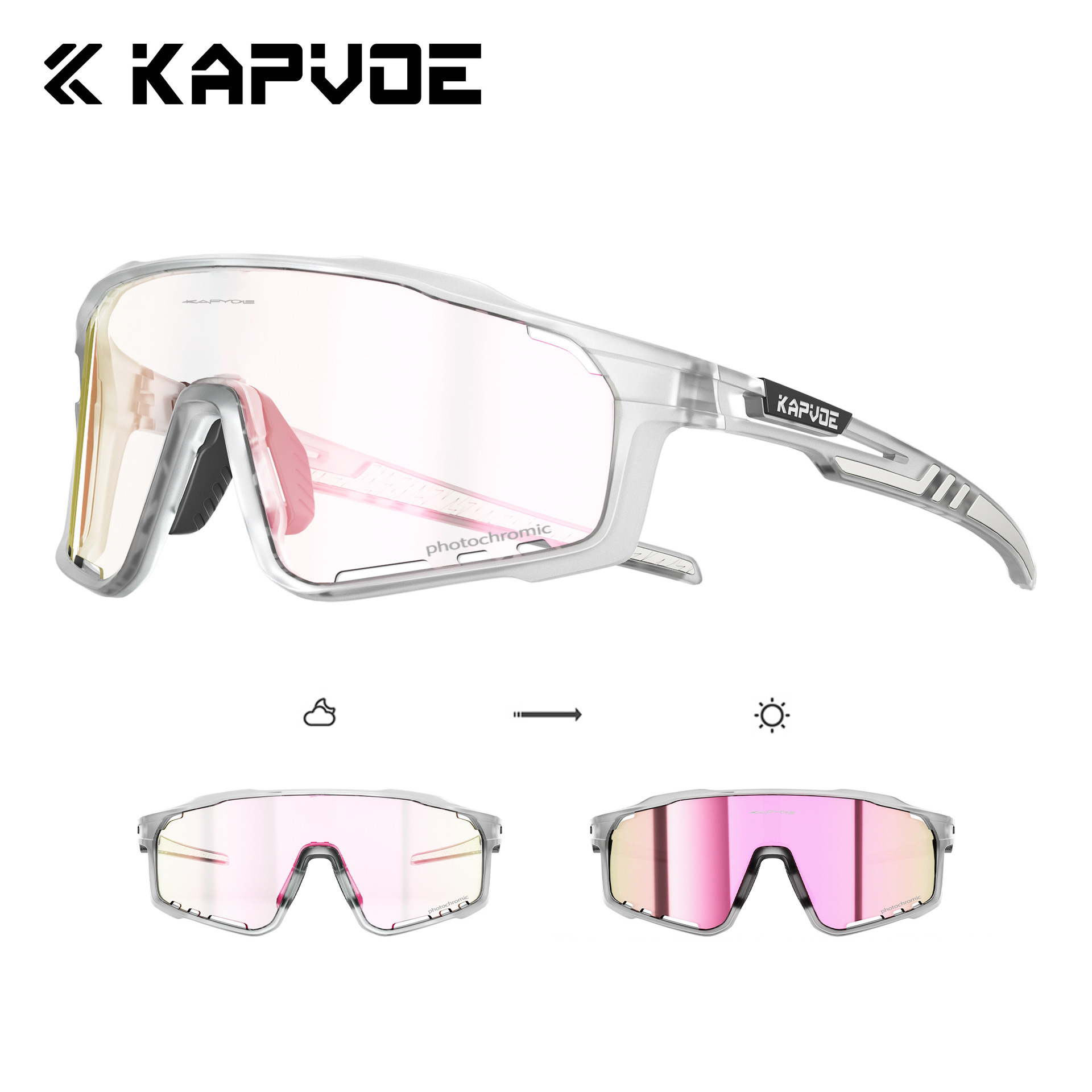 Gafas de Ciclismo Fotocromáticas de TR90 A Prueba de Viento para Deportes al Aire Libre