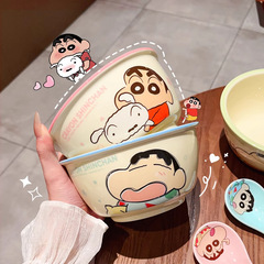 クレヨンしんちゃん6インチの麺碗家庭用陶磁器碗の大きいサイズの泡碗の漫画の丸いスープ碗のかわいい食器の卸売り