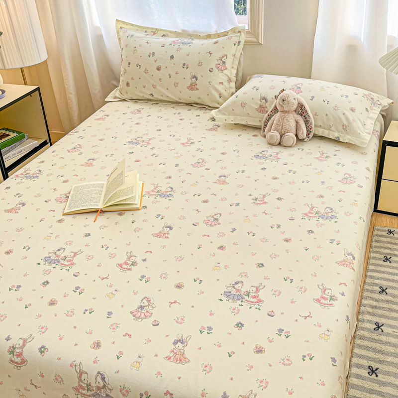 100% Cotton Printed Pure Cotton Bed Sheet, Thickened Bed Sheet Made of 100% Xinjiang Cotton, Single Cartoon Cute Children's Single-Piece Quilt Cover