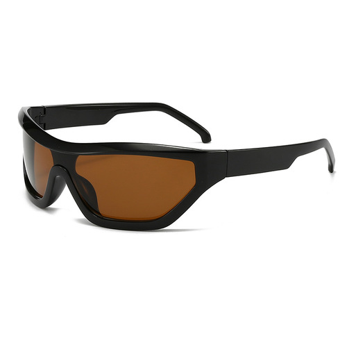 Y2K European & American Trendy Fashion Sunglasses for Men: Oversized Rimless Cycling & Sports-Style Sun Glasses