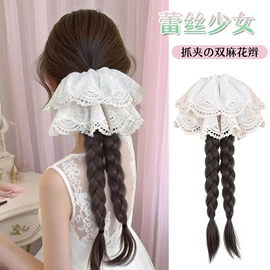 假发马尾;假发长卷发;长直发假发