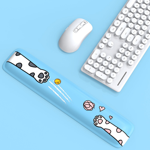Creative cute cat claw hand rest blue and pink wrist pad wrist rest palm rest keyboard hand rest computer typing soft mat