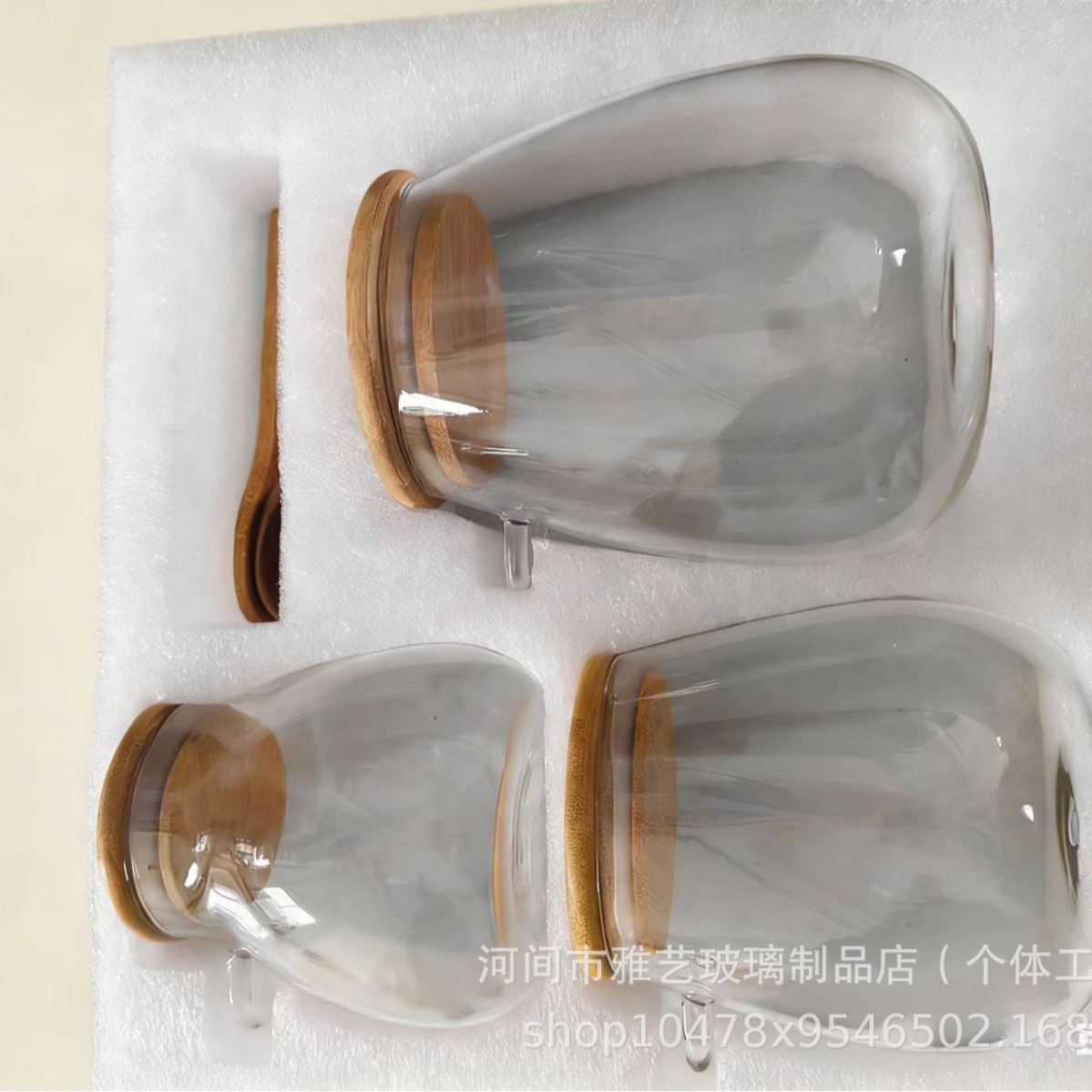 Instantáneo de alto contenido de borosilicato de vidrio con cucharas de granos de té sellado tanque de almacenamiento de vidrio transparente de varias especificaciones image 19