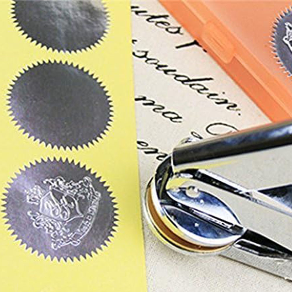 45MM 스팟 골드 및 실버 스탬프 스티커 기어 모양 엠보싱 스티커 메달 인증서 봉인