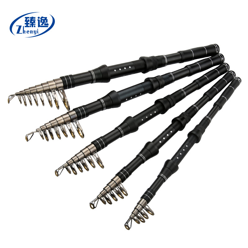 Viaje portátil de sección corta rod de lanzamiento de rod de pesca carbono