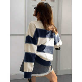 U 887 跨境外贸新款代发速卖通 Knitwear宽松圆领长袖针织衫