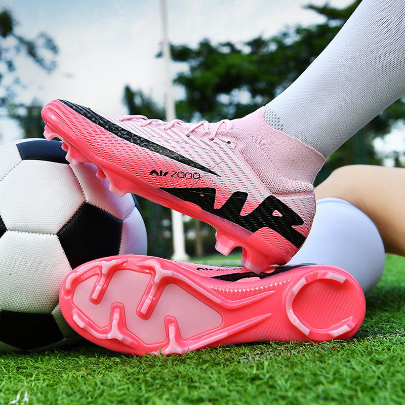 Zapatos de fútbol altos y bajos para hombres y mujeres tf clavos rotos ag clavos largos estudiantes de primaria y secundaria niños niños entrenamiento de competencia de césped artificial