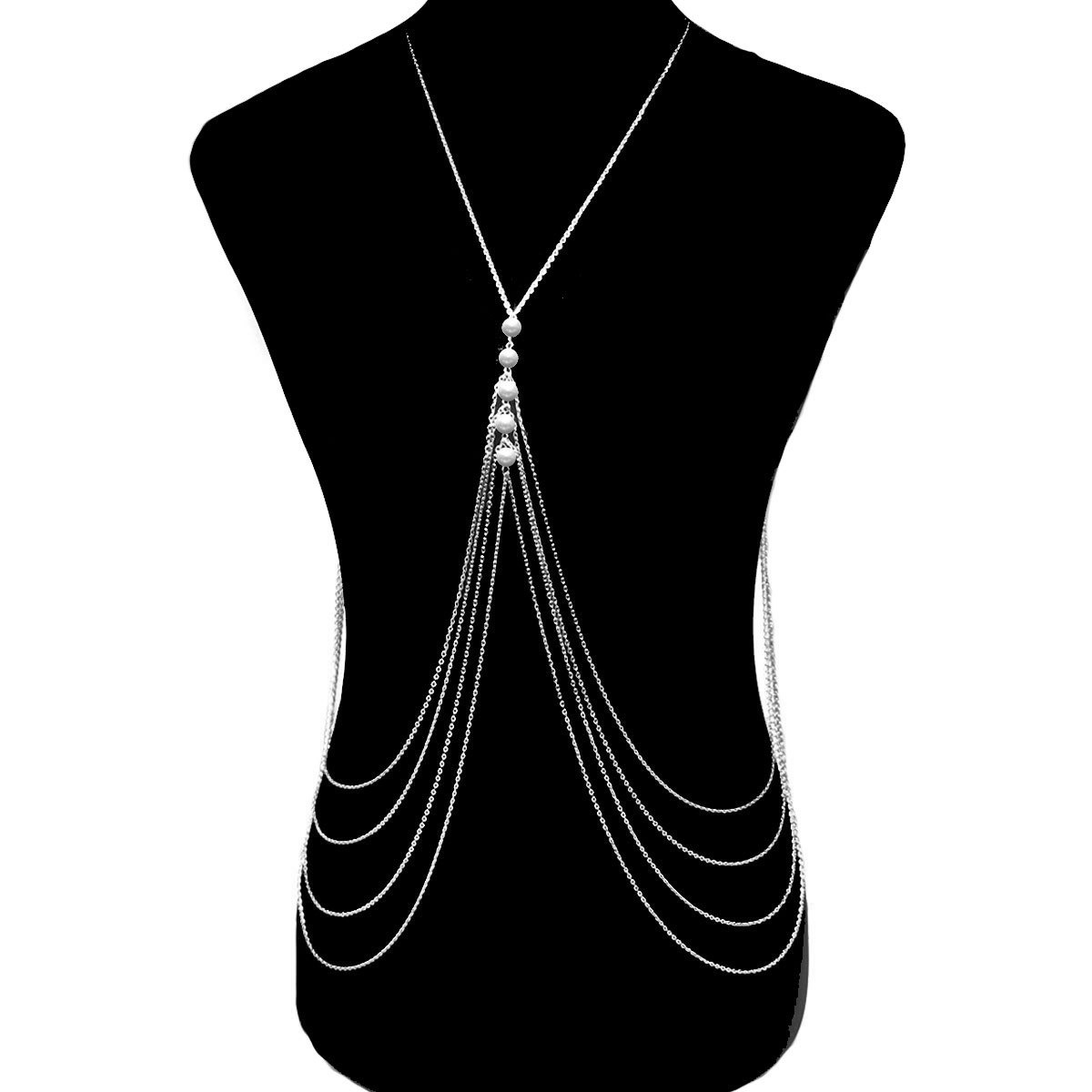 Joyería transfronteriza europea y americana borla de múltiples capas de moda colgante de cuentas redondas Cadena de cuerpo femenino estilo de playa bikini moda Cadena de pecho image 9