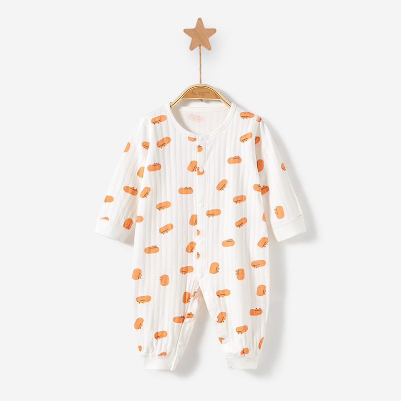 Bebé mono primavera y otoño verano bebé algodón manga larga traje aire acondicionado mameluco hombres y mujeres ropa delgada recién nacido