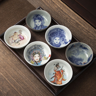 Jingdezhen Tea Cup Blue and White Porcelain Master Cup Single Cup Personal Kung Fu Tea Bowl Single Tea Cup Drinking Tea Wholesale
