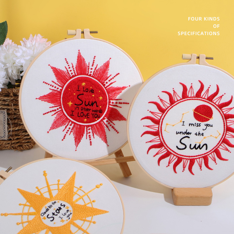 Nuevo original DIY bordado hecho a mano paquete material estrella Luna sol estrella cuerpo día a día luz europeo inglés