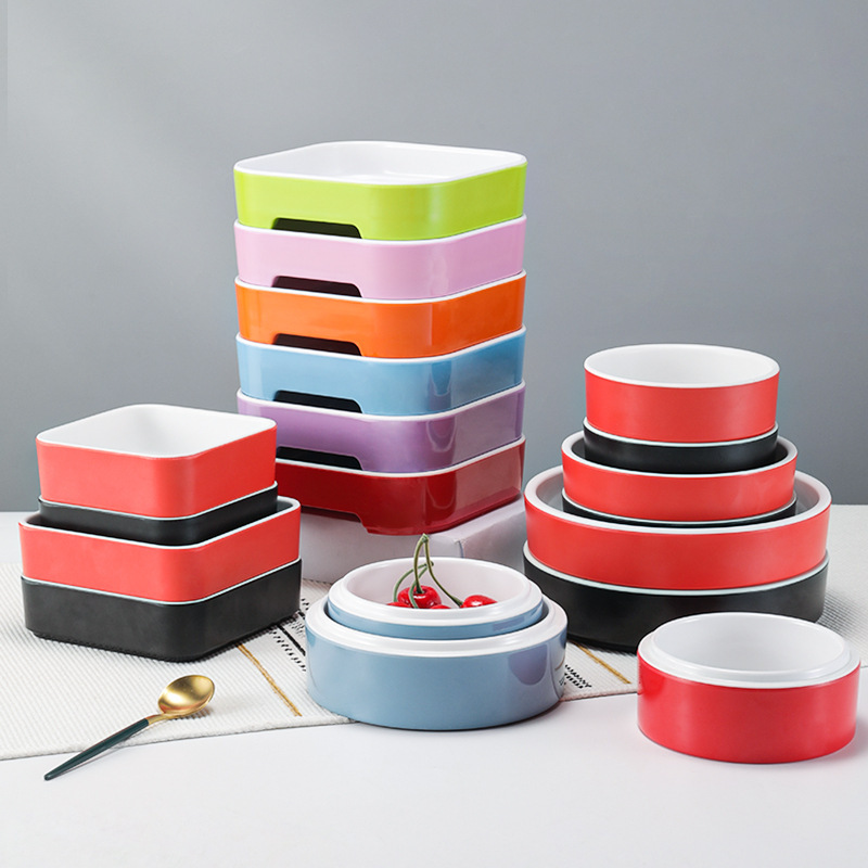 melamine chafing dish porcelain-like self-service tableware superimposed square plastic dinner plate small bowl dish snack dish commercial