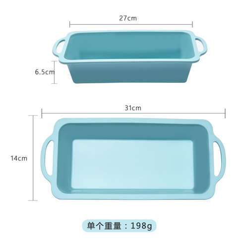 Cross-border hot selling rectangular high temperature resistant silicone cake mold easy to demould and easy to clean toast cake baking mold