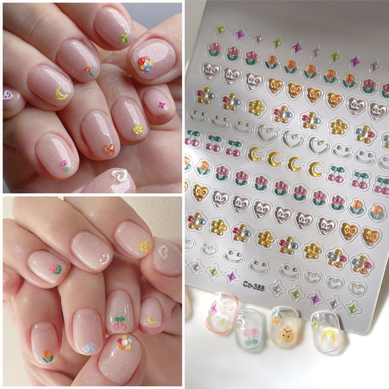Graffiti Love Smiley Stereo High Jelly Nail Art Sticker Waterproof Nail Nail Sticker Five Color Flower Headphone Box Decal Jewelry Graffiti Love Smiley Stereo High Jelly Nail Art Sticker Waterproof Nail Nail Sticker Five Color Flower Headphone Box Decal Jewelry