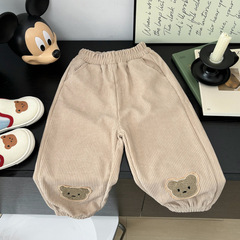 Children's Pants for Boys and Girls, 2024 Spring and Autumn Corduroy Long Pants for Toddlers, Simple and Casual Ankle Pants, Children's Clothing Wholesale