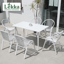 定制户外庭院桌椅露台民宿咖啡店奶茶店室外阳台休闲茶桌椅遮阳伞