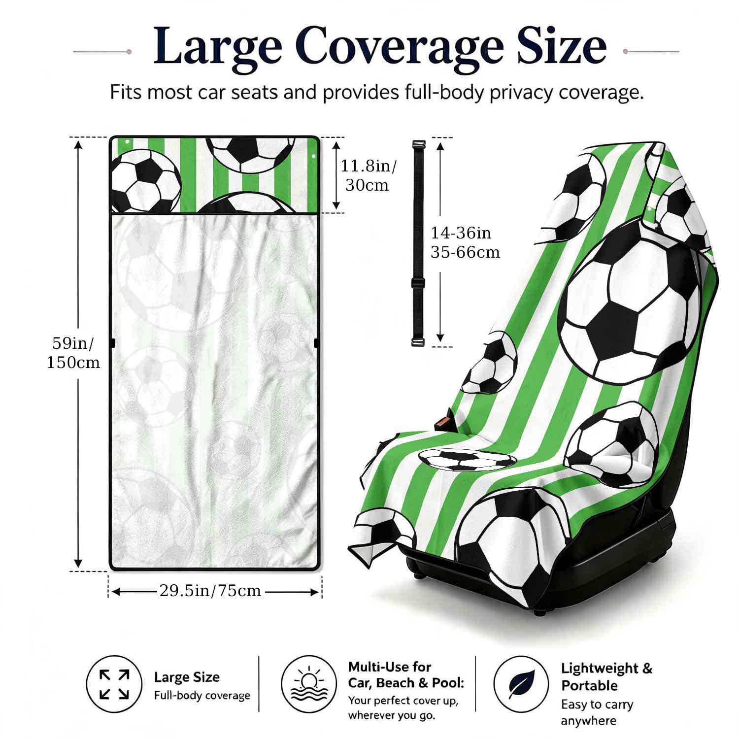 2-piece dual-use car seat cover, ultra-fine fiber, can be used as a beach towel, printed car protective seat cover 13