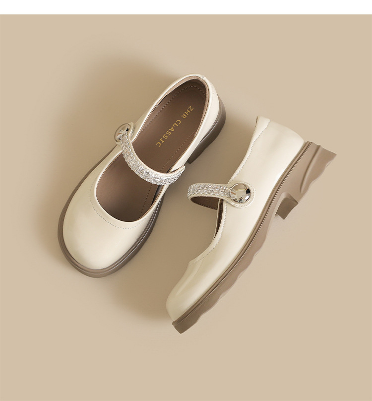 Giày Mary Jane nữ đế dày quai ngang phong cách Pháp — AW181 Màu be chi tiết 24