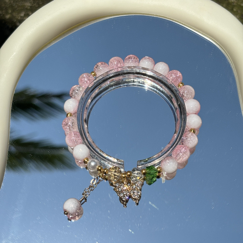 S028 - 핑크골드 버터플라이 치즈밀크캡 팔찌#SZ223호