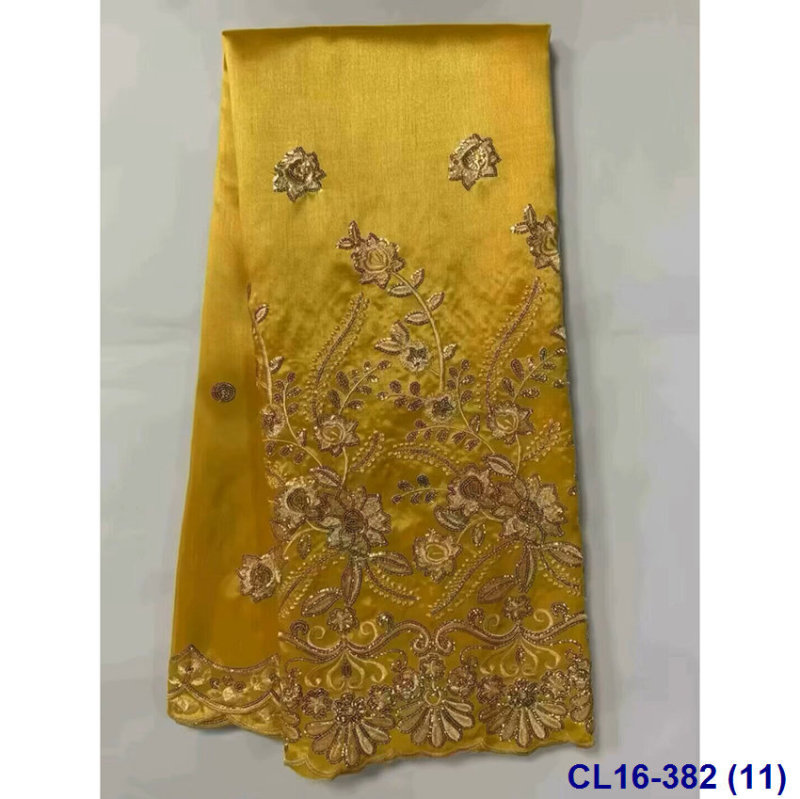 Foreign trade George lace embroidered fabric for women's dresses, sequin embroidered material Foreign trade George lace embroidered fabric for women's dresses, sequin embroidered material