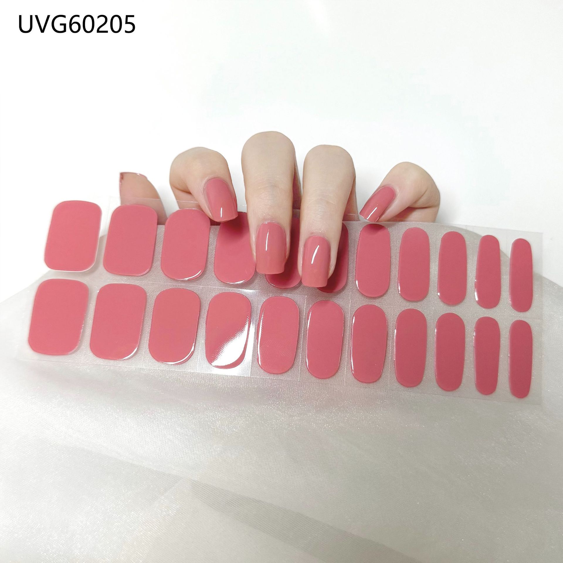 Pegatinas de uñas de gel UV transparentes efecto hielo, semicuradas, con lámina dorada, fototerapia, efecto película de aceite