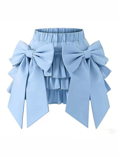 Girls' Bow-Knot Cake Skirt, New Summer Style, Korean Style, Fashionable Skirt for Middle and Older Children, Plaid Skirt, Student Skirt
