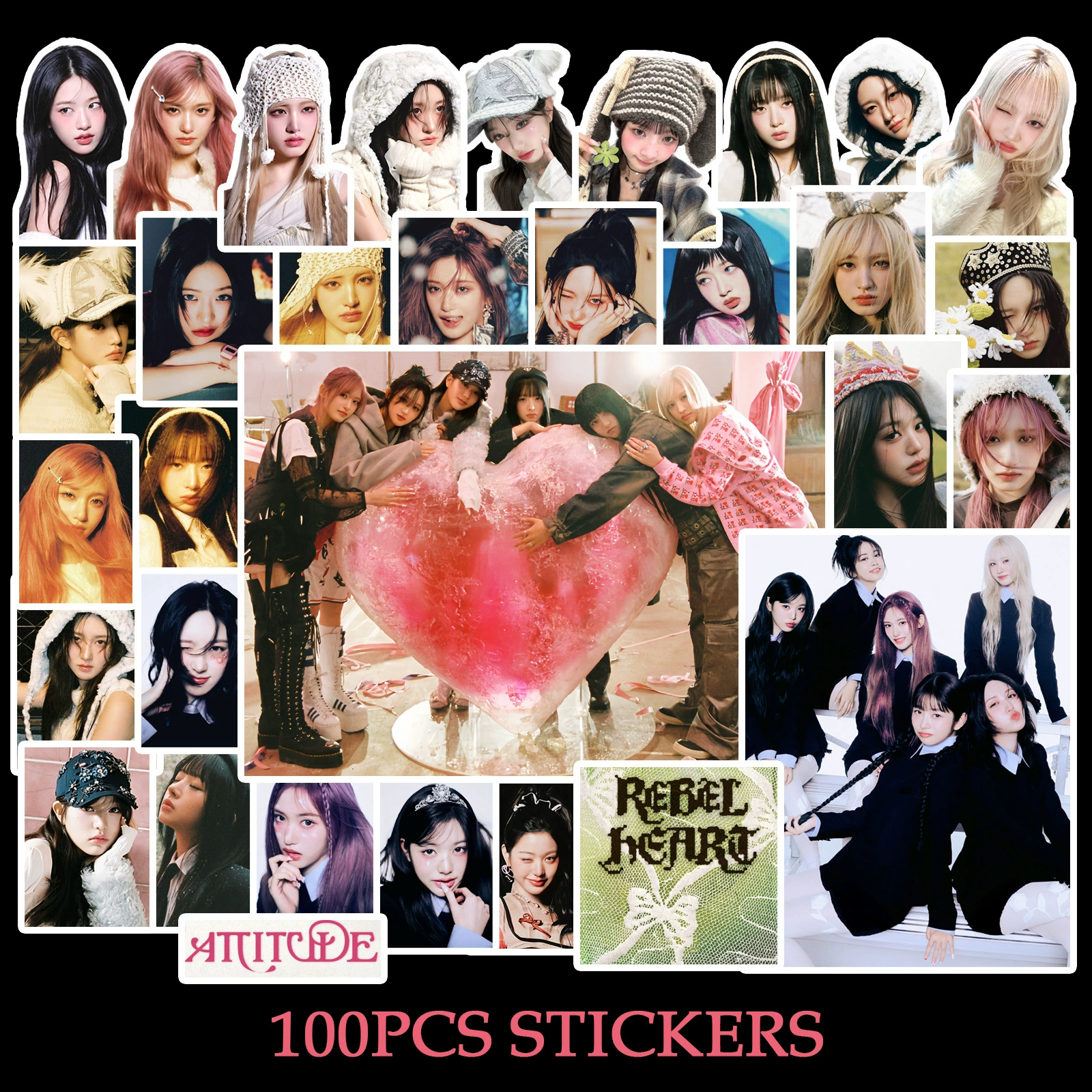 100 IVE EMPATHY наклеек в наличии, Wonyoung REBEL HEART ATTITUDE