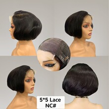 SDD 5*5lace Glueless Fumi Bob 300%density human hair wigs