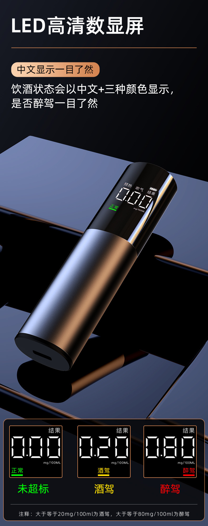 Alcohol tester, breathalyzer, overnight alcohol tester, specialized high-precision measuring device, alcohol measuring instrument