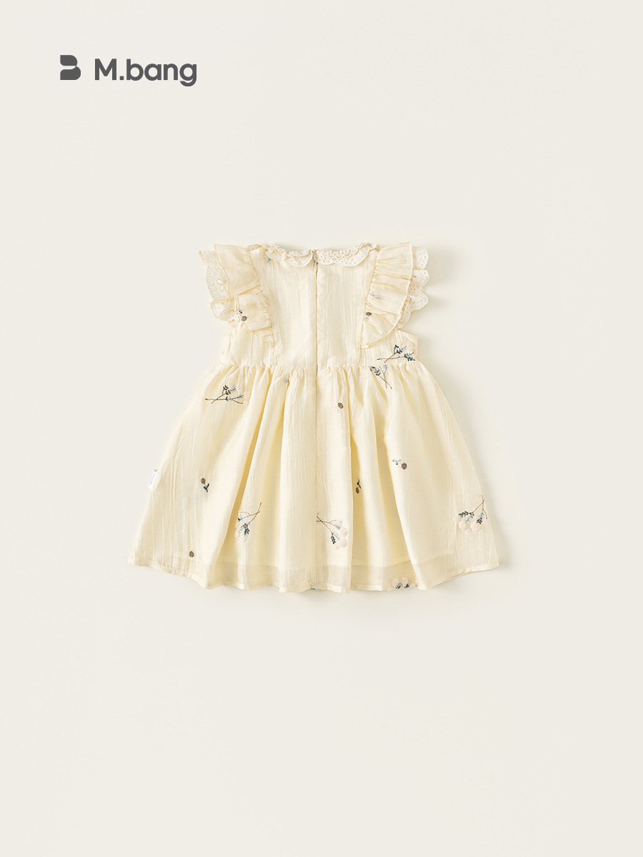 Youbao ropa para niños niña vestido bordado con hebilla de disco vestido de princesa china de verano vestido de niños bordado con borde de encaje image 5