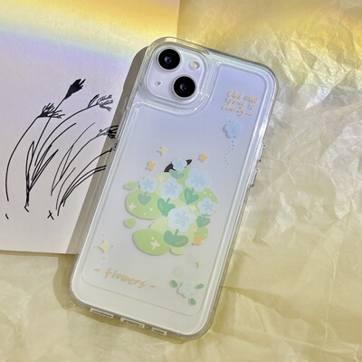 Small fresh flowers 13pro Mobile phone shell apply Hearts transparent 13promax Fall iPhone12 Female models