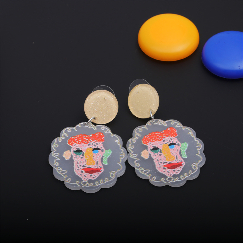 Europa y América transfronteriza verano tridimensional Shell Stud pendientes mujer acrílico pendientes Mujer